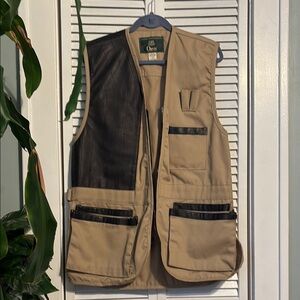 Men's Beige and Black Vest